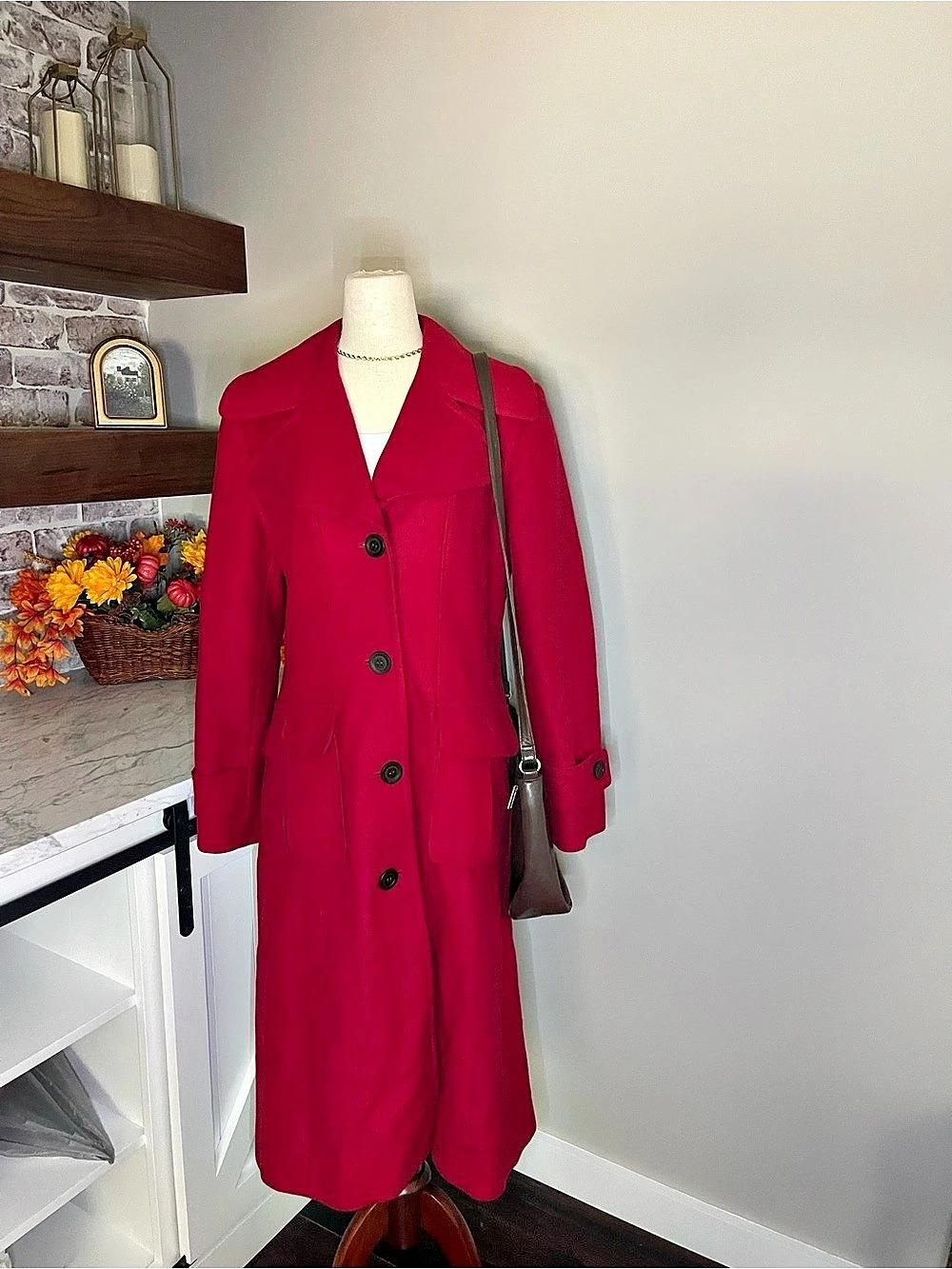 Harve bernard Wool Coat in Red Size 8